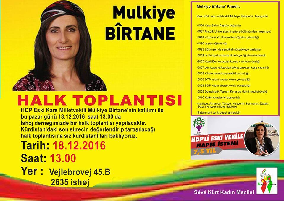 Folkemøde med tidligere PM for HDP Mülkiye Birtane