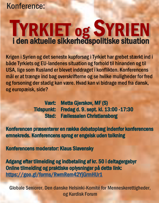 Konference: Tyrkiet og Syrien – i den aktuelle sikkerhedspolitiske situation